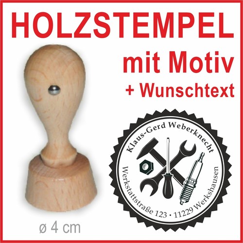 Holzstempel mit wunschtext kfz - holzstempel,