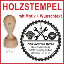 Holzstempel mit Wunschtext KFZ